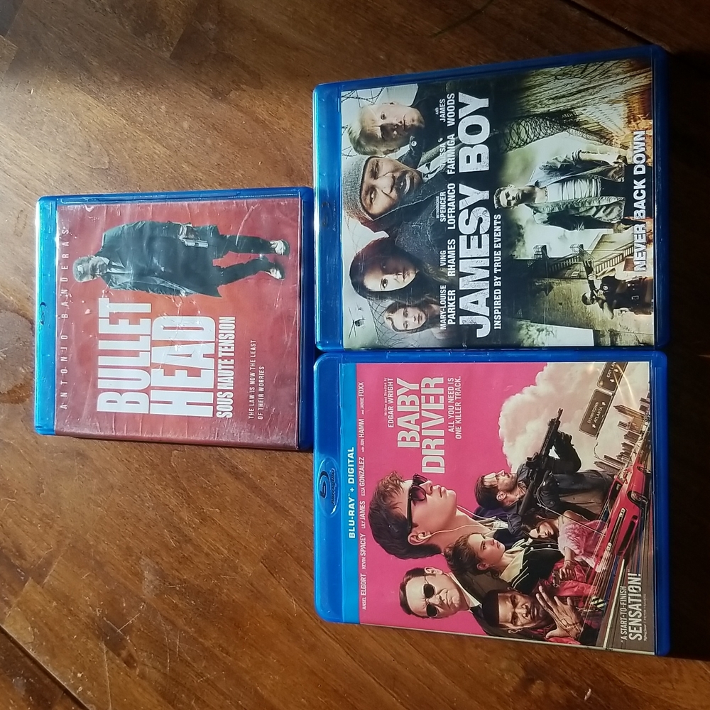 Bullet Head, Baby Driver, Jamesy Boy Blu-ray Discs set of 3